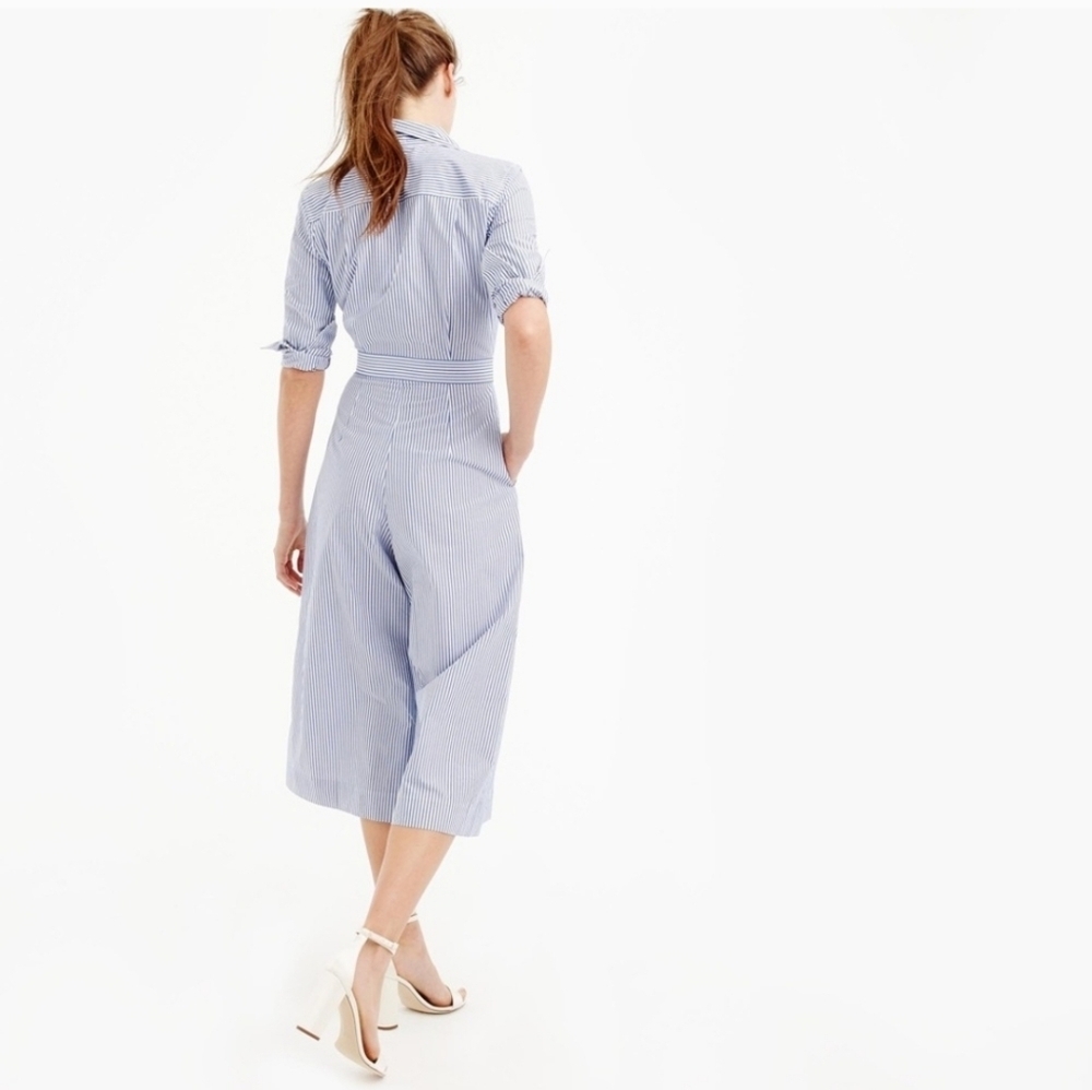 J. Crew Wide Leg Jumpsuit in Shirting Stripe - Picture 2 of 11
